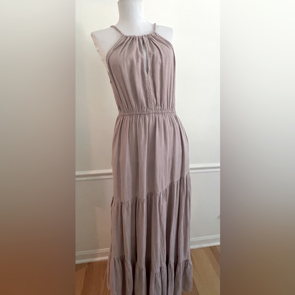 Boho Rachel Zoe Linen Blend Coastal Cowgirl Maxi Dress